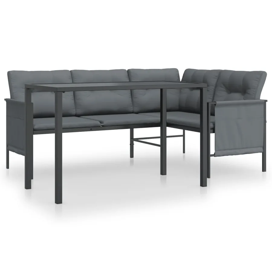 Ensemble à manger de jardin 2 pcs anthracite acier - 2