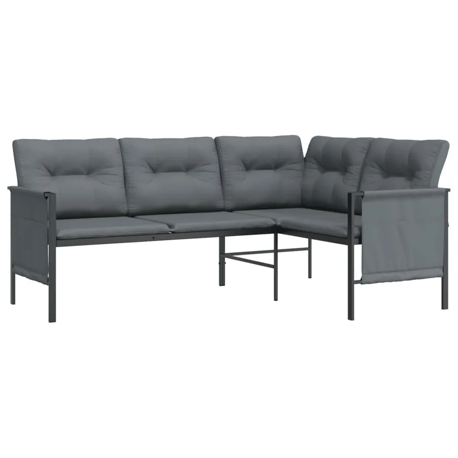 Ensemble à manger de jardin 2 pcs anthracite acier - 4