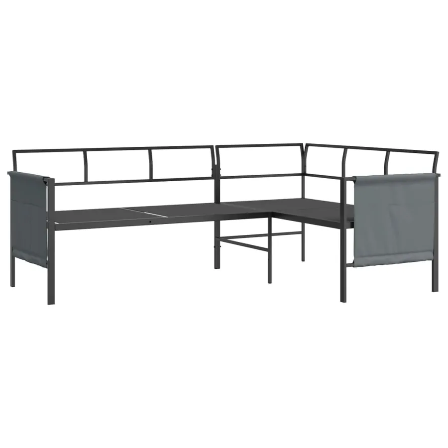 Ensemble à manger de jardin 2 pcs anthracite acier - 5