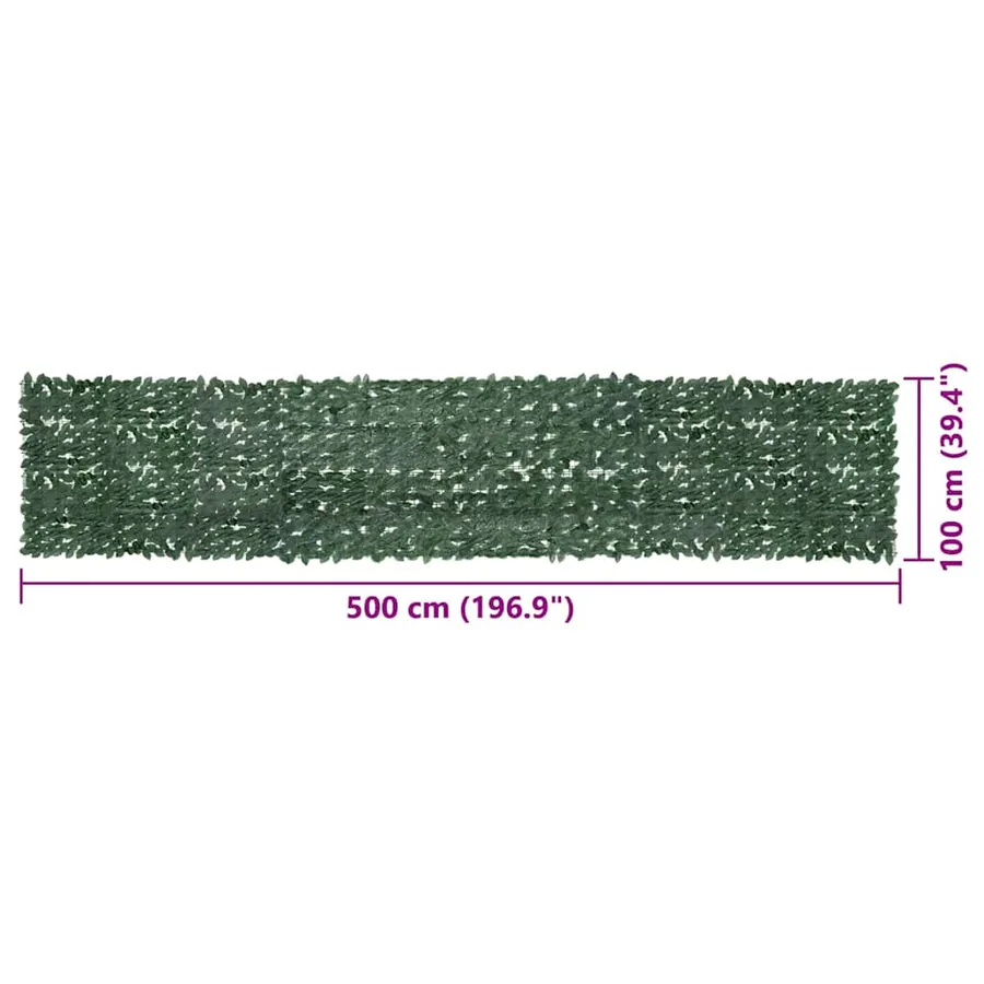 Écran de balcon avec feuilles vert foncé 500x100 cm - 7