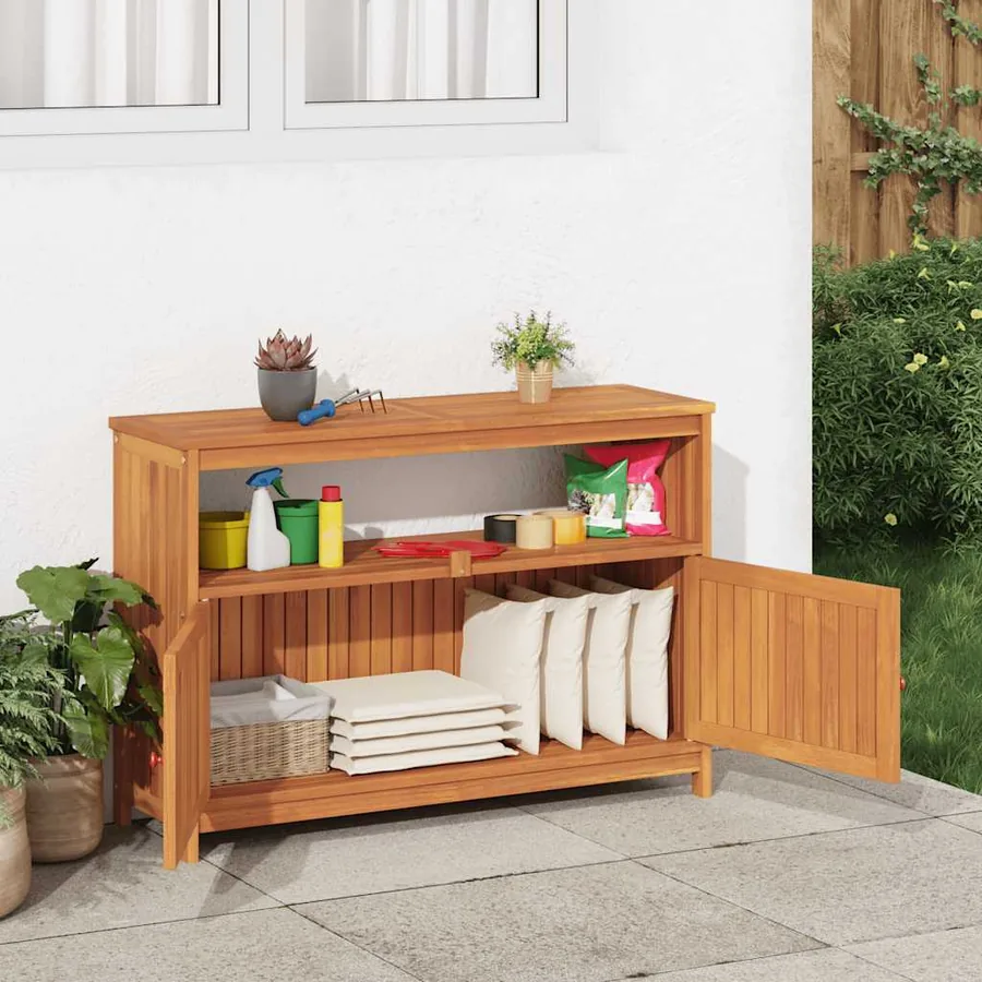 Table console de jardin 110x35x75 cm bois massif d'acacia - 3