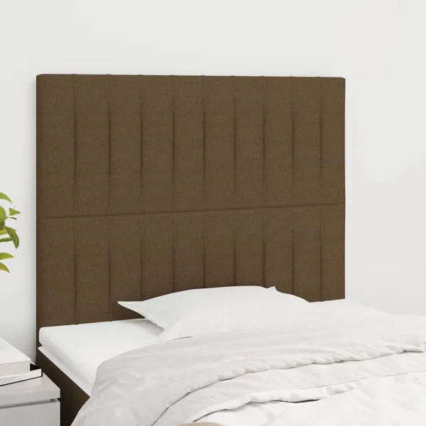 Tête de lit marron foncé 100x5x118/128 cm Tissu