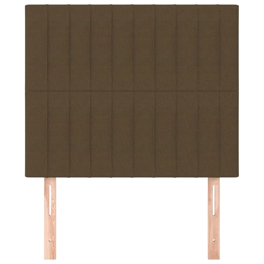Tête de lit marron foncé 100x5x118/128 cm Tissu - 3