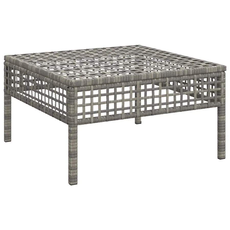 Tabouret de jardin avec coussin gris résine tressée - 4