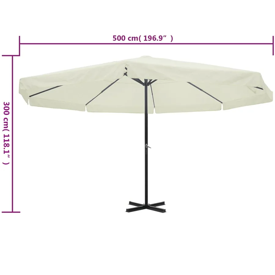 Parasol Blanc Aluminium 500 cm - 5