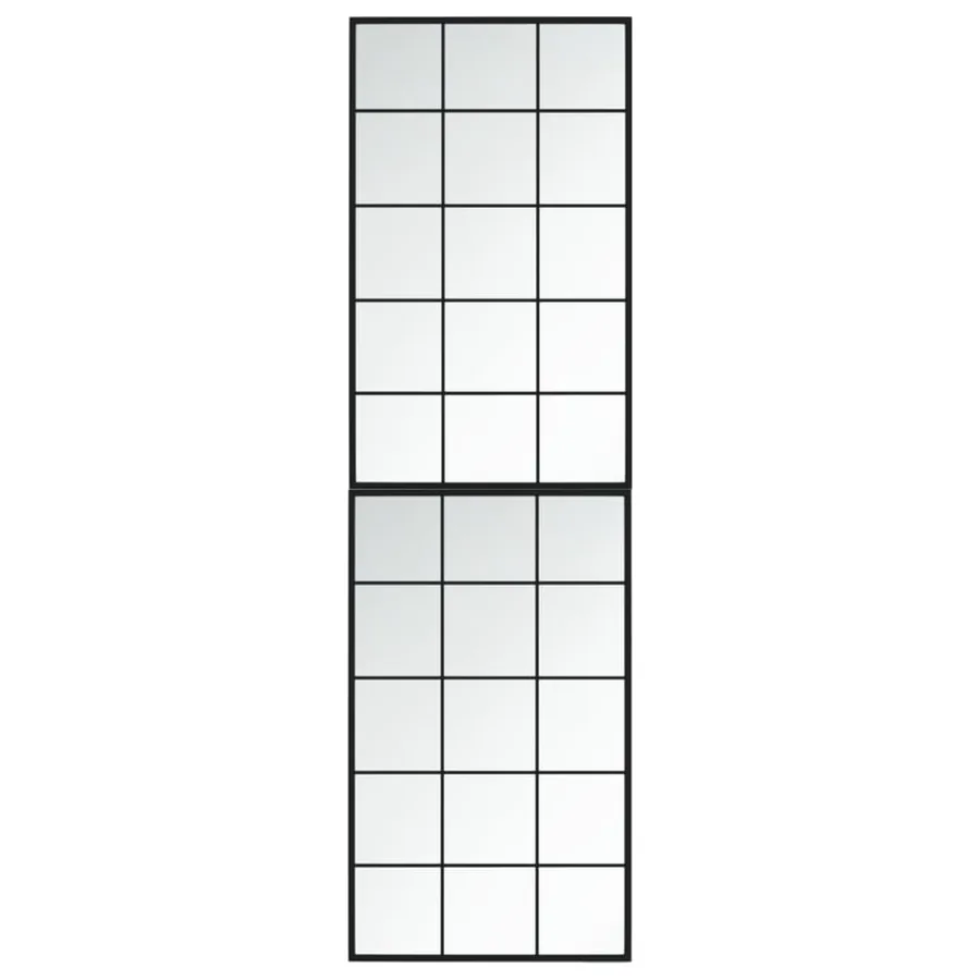 Miroirs muraux 2 pcs noir 100x60 cm métal - 3