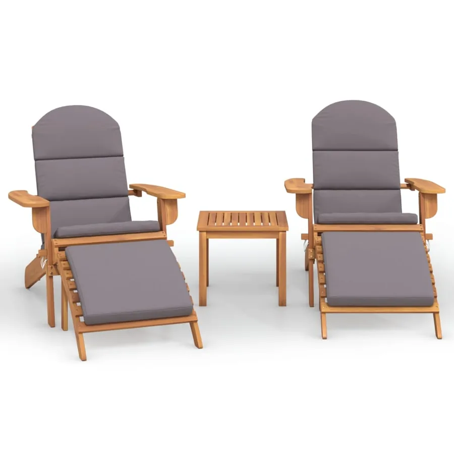 Ensemble de salon de jardin Adirondack 3 pcs bois acacia solide - 2