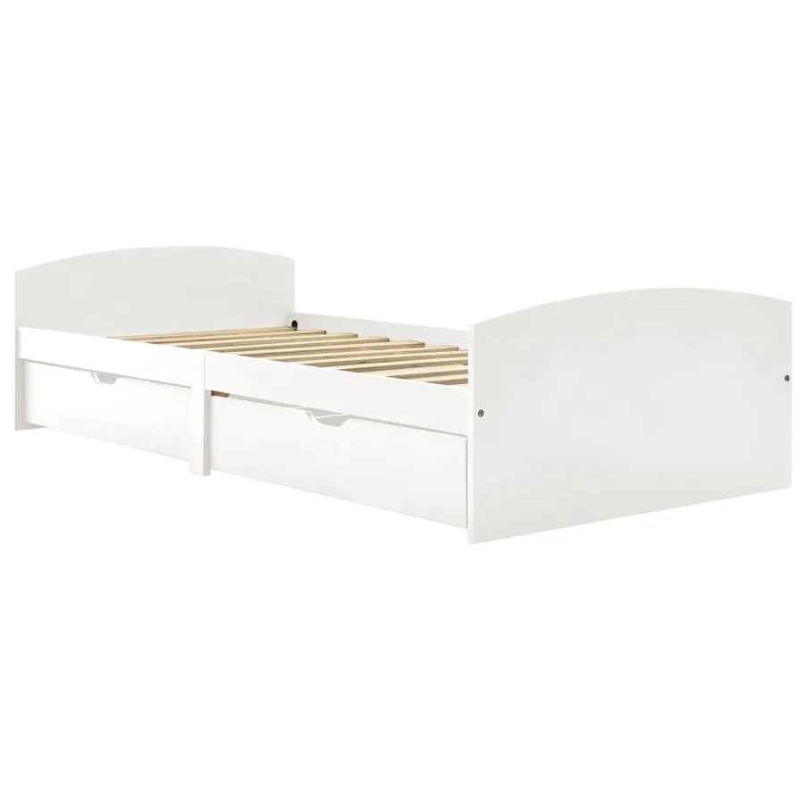 Cadre de lit avec 2 tiroirs sans matelas blanc 90x200 cm - 2