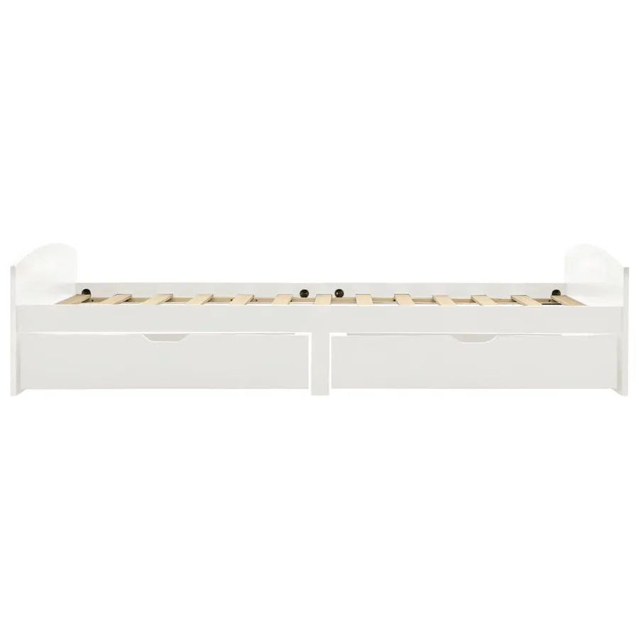 Cadre de lit avec 2 tiroirs sans matelas blanc 90x200 cm - 4