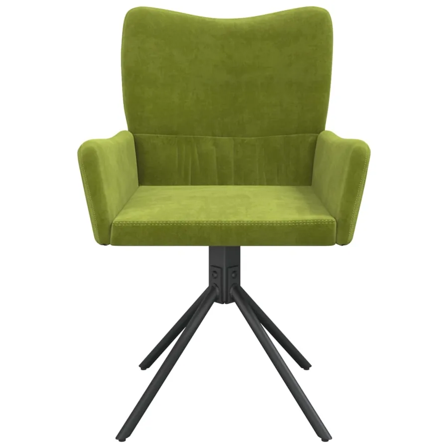 Chaises pivotantes à manger lot de 2 Vert clair Velours - 5
