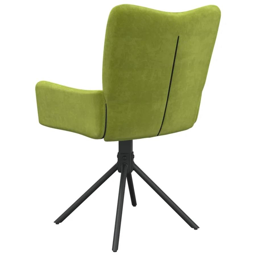 Chaises pivotantes à manger lot de 2 Vert clair Velours - 8