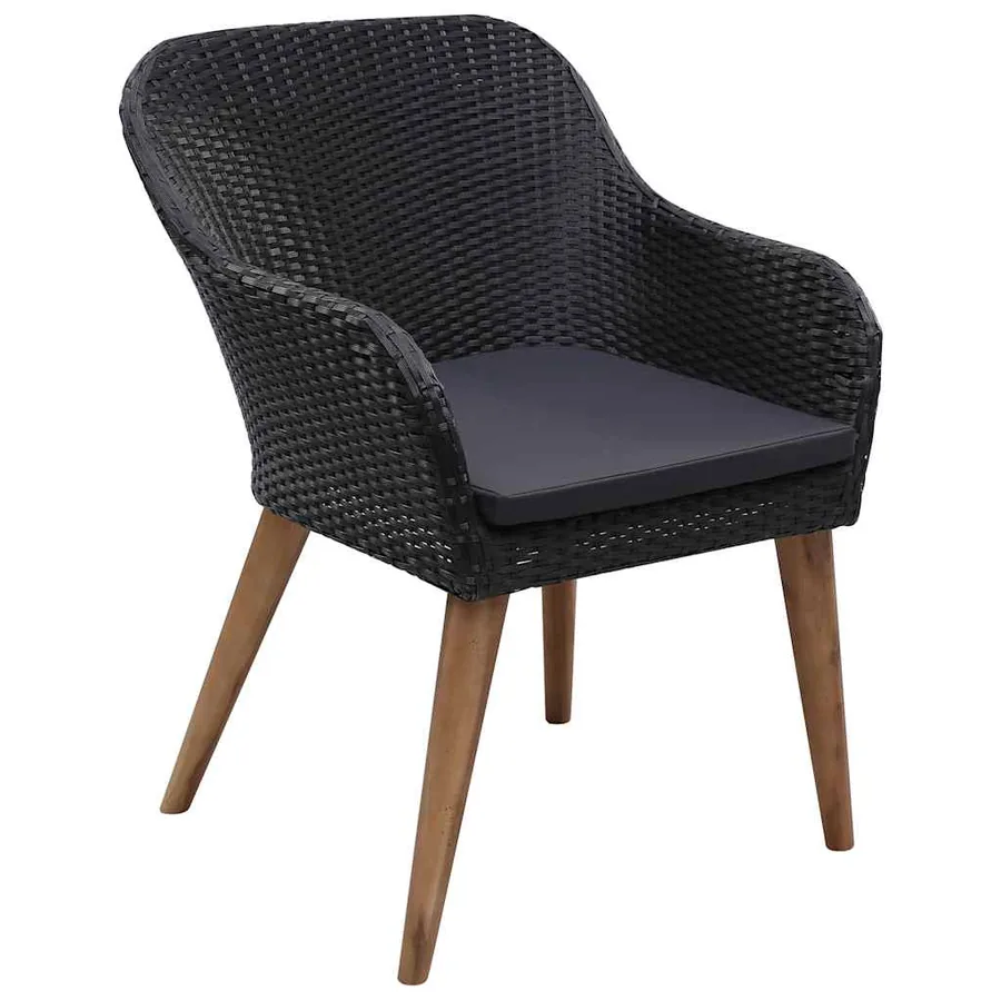 Ensemble à manger de jardin 5 pcs Noir - 7