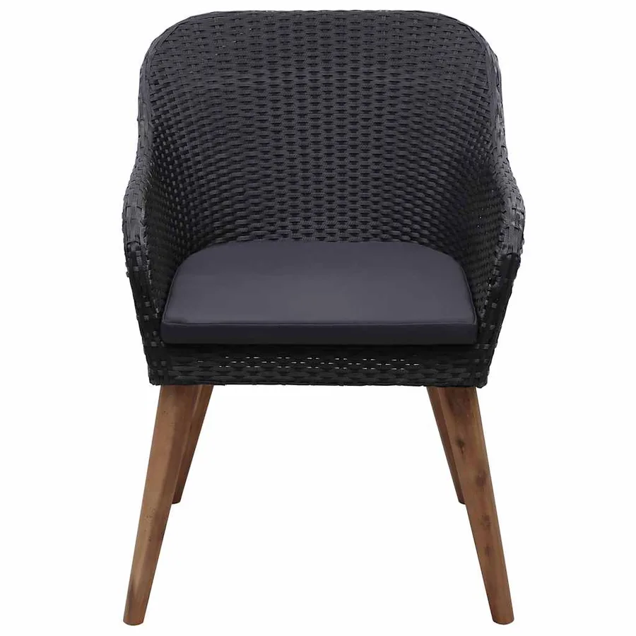 Ensemble à manger de jardin 5 pcs Noir - 8