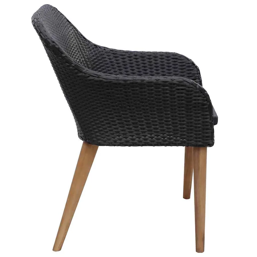 Ensemble à manger de jardin 5 pcs Noir - 9