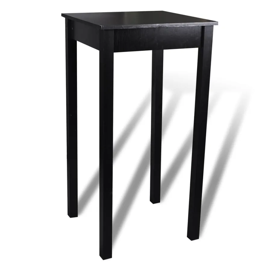 Set de 1 table de bar et 2 tabourets noir - 2