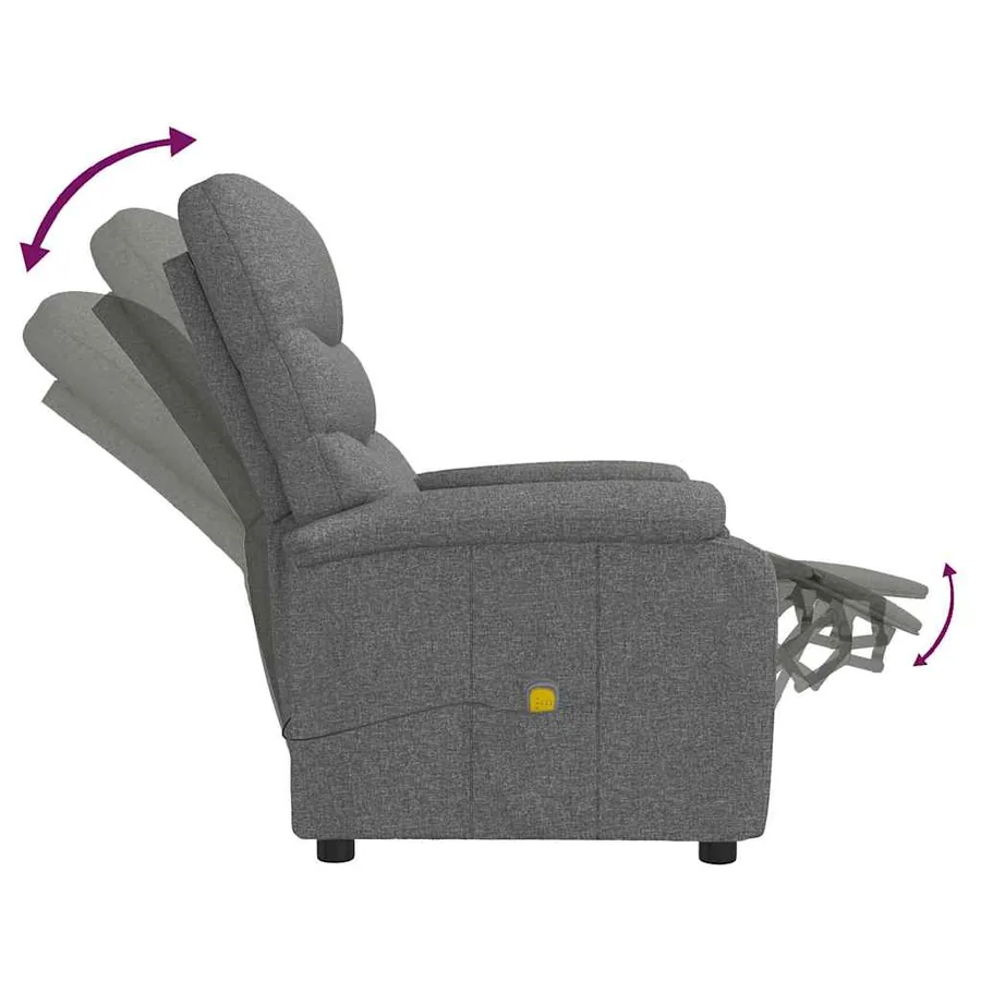 Fauteuil de massage Gris foncé Tissu - 6