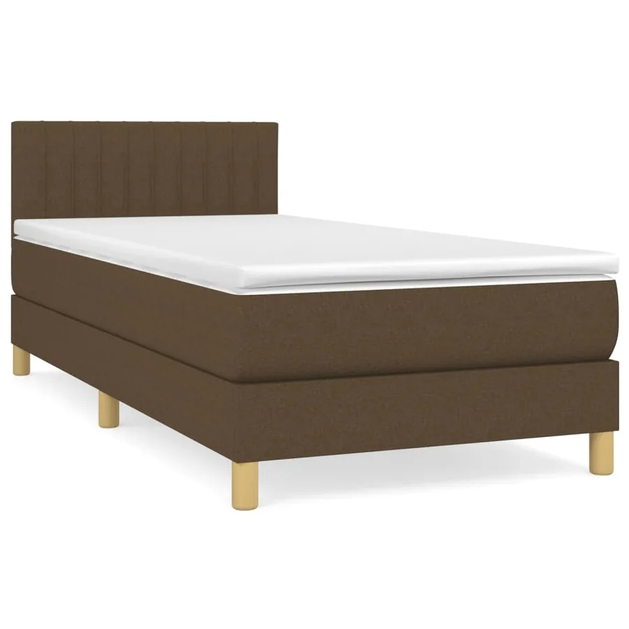 Sommier à lattes de lit avec matelas Marron foncé 90x200 cm - 2