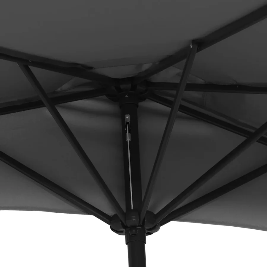 Parasol de balcon et mât en aluminium Anthracite 300x155cm Demi - 6