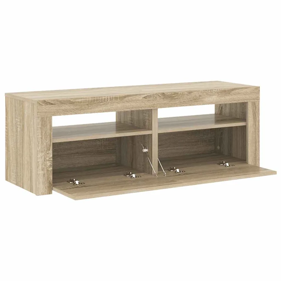 Meuble TV avec lumières LED chêne sonoma 120x35x40 cm - 9