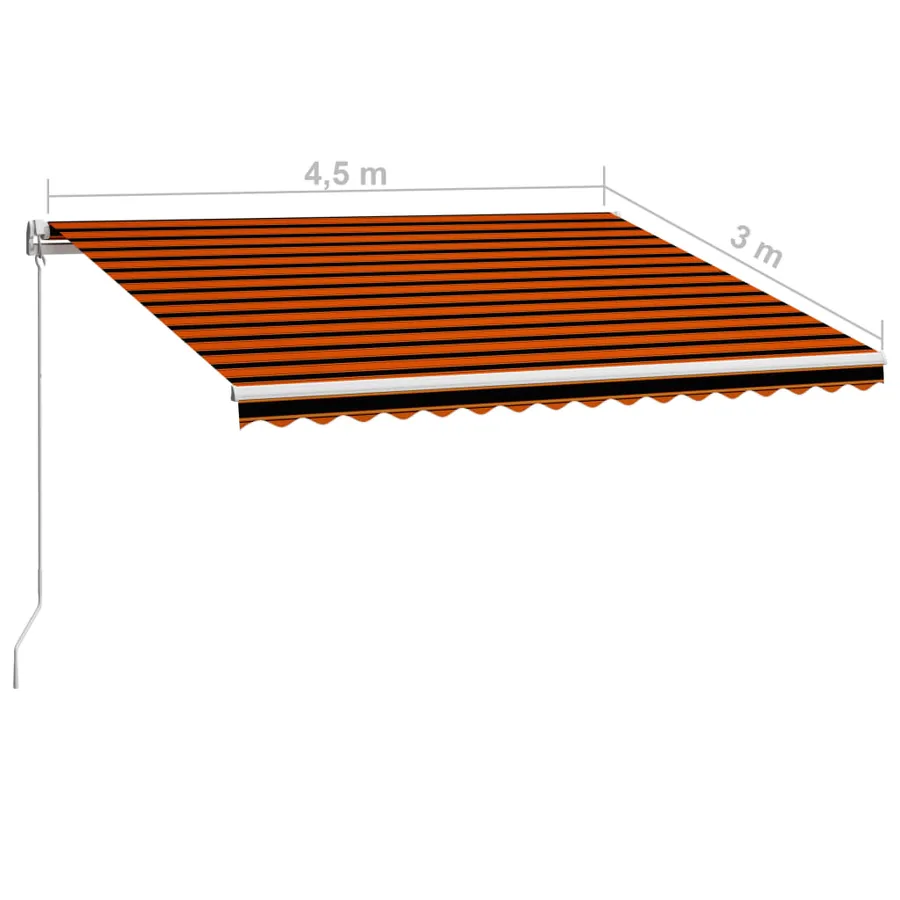 Auvent manuel rétractable 450x300 cm Orange et marron - 7