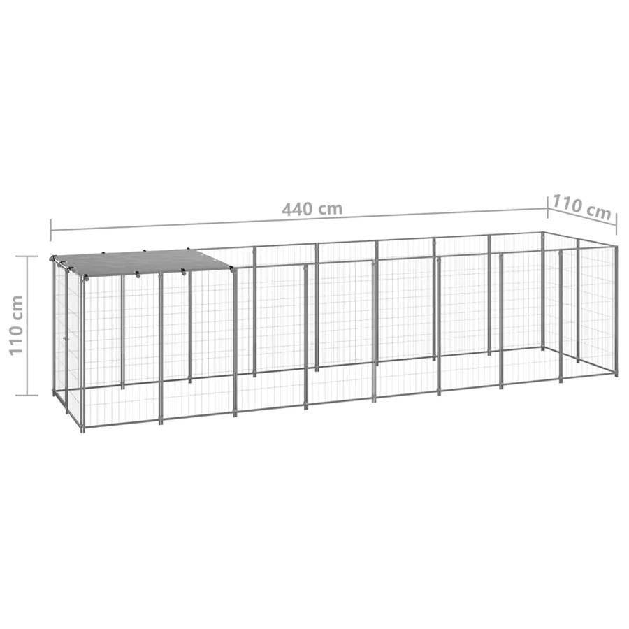 Chenil Argenté 4,84 m² Acier - 6