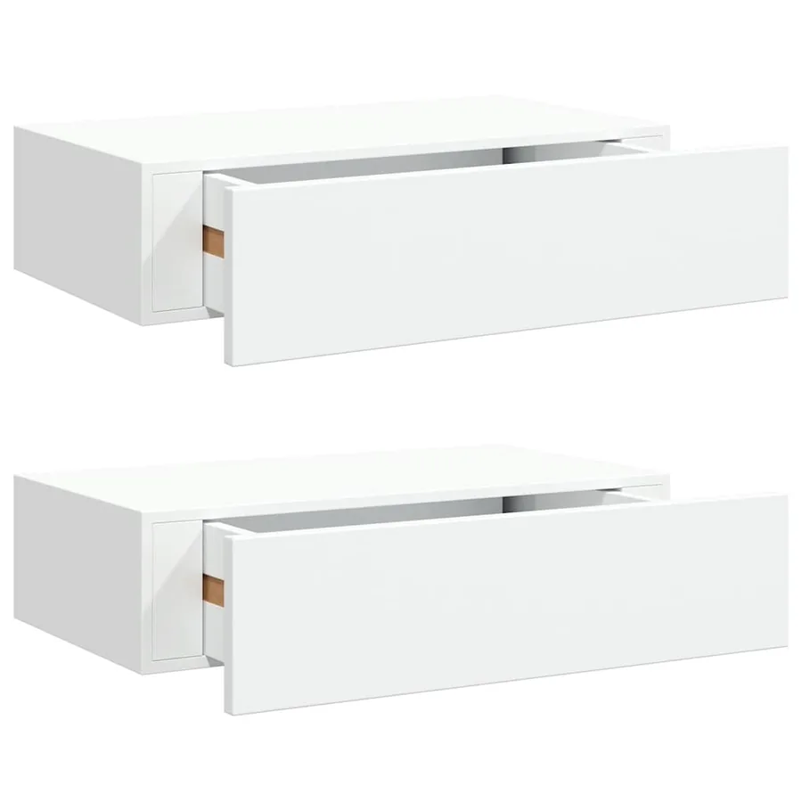 Étagères à tiroirs murales 2 pcs Blanc 40x23,5x10 cm MDF - 2