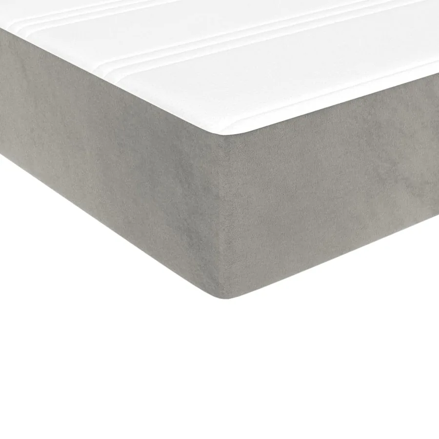 Sommier à lattes de lit et matelas Gris clair 90x200 cm Velours - 8