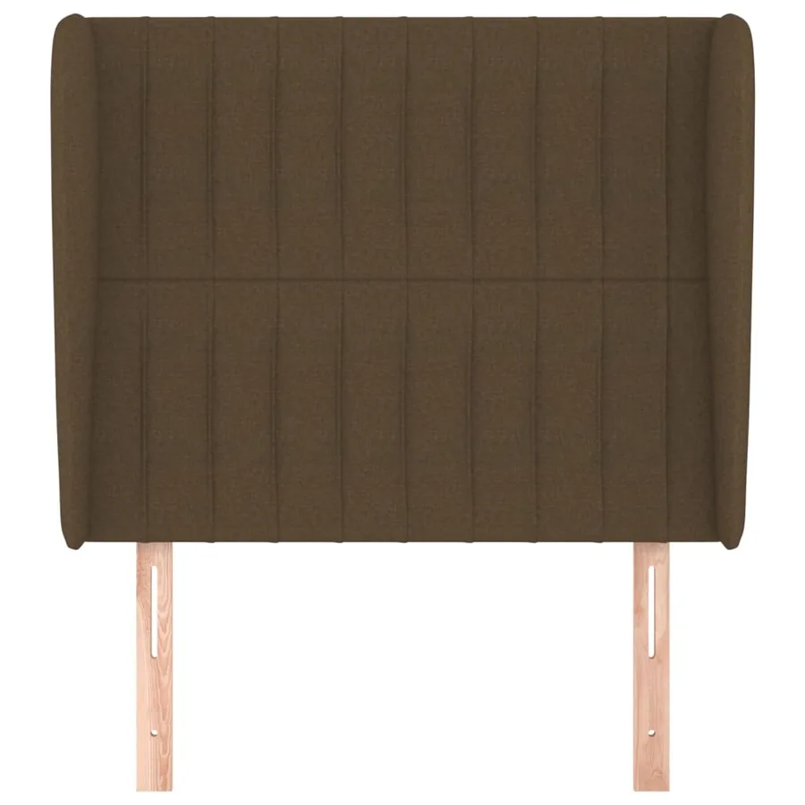 Tête de lit avec oreilles Marron foncé 103x23x118/128 cm Tissu - 3