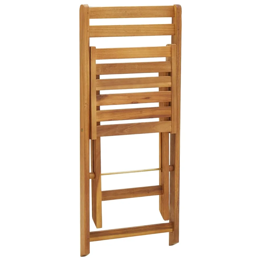 Ensemble de bistro pliable 3 pcs avec coussins Acacia solide - 6