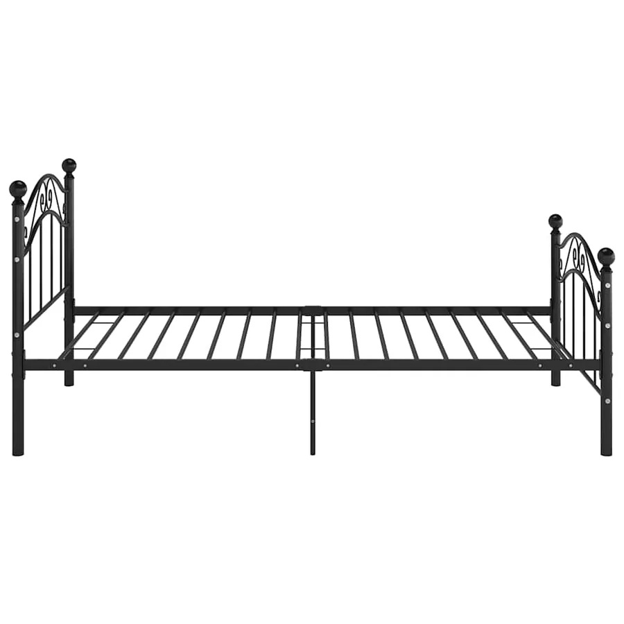Cadre de lit sans matelas noir métal 90x200 cm - 4