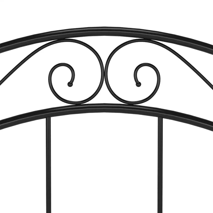 Cadre de lit sans matelas noir métal 90x200 cm - 7