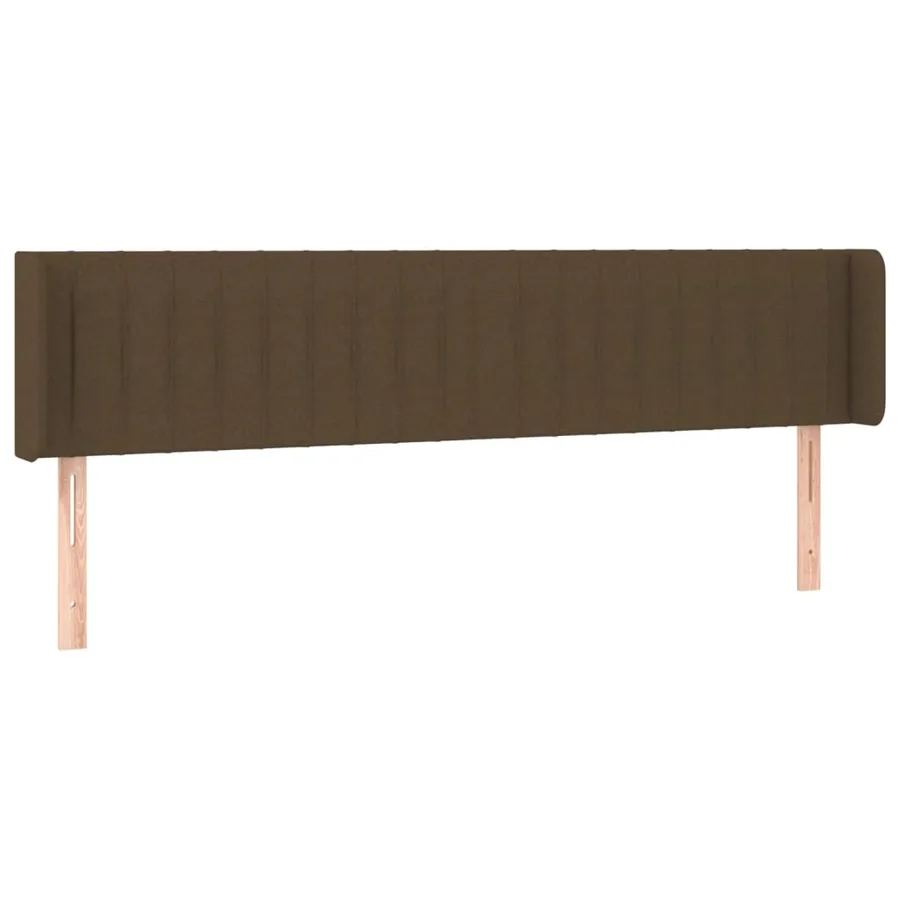 Tête de lit à LED Marron foncé 203x16x78/88 cm Tissu - 3