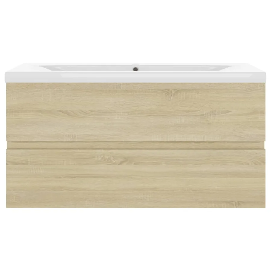Armoire d'évier et lavabo intégré Chêne sonoma Bois ingénierie - 5