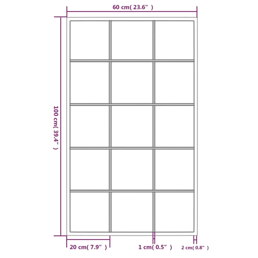 Miroirs muraux 4 pcs noir 100x60 cm métal - 7