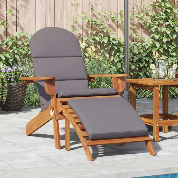 Chaise de jardin Adirondack et repose-pieds bois massif acacia