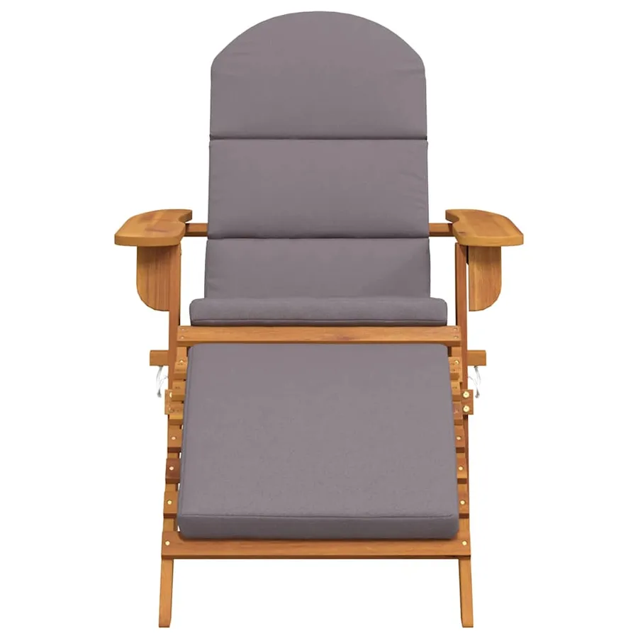 Chaise de jardin Adirondack et repose-pieds bois massif acacia - 4
