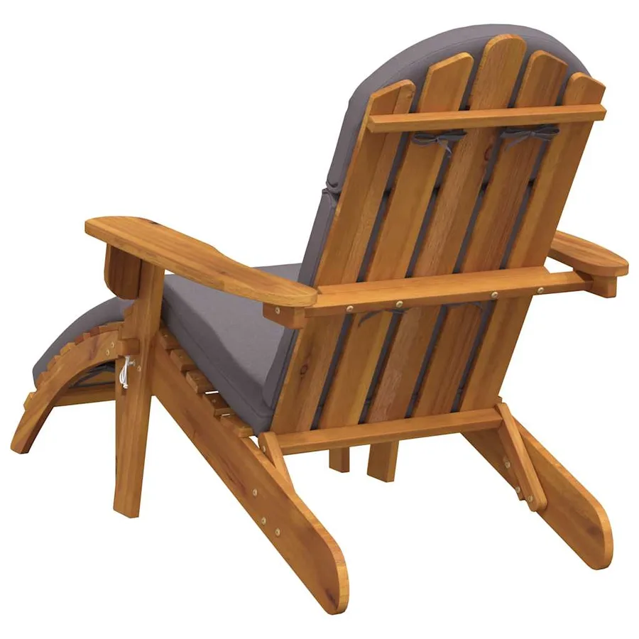 Chaise de jardin Adirondack et repose-pieds bois massif acacia - 6