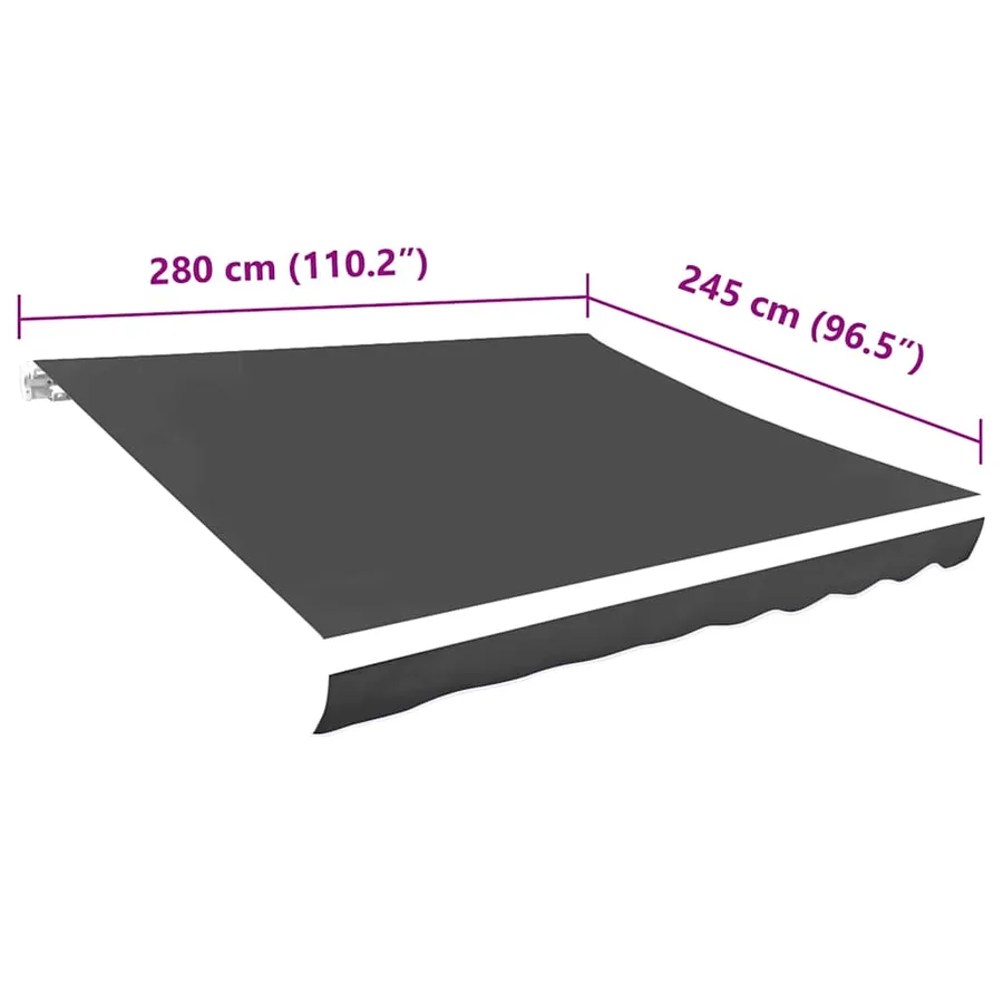 Tissu de remplacement pour auvent gris 3x2,5 m polyester - 5