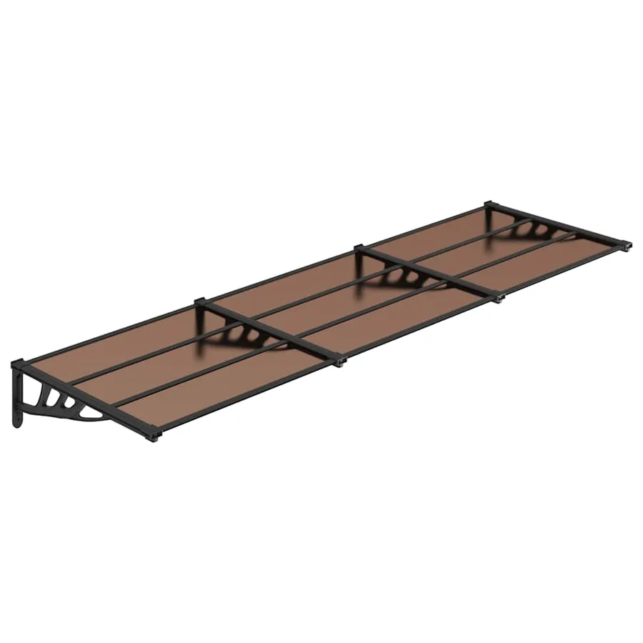 Auvent de porte Noir 297,5x90 cm Polycarbonate - 2