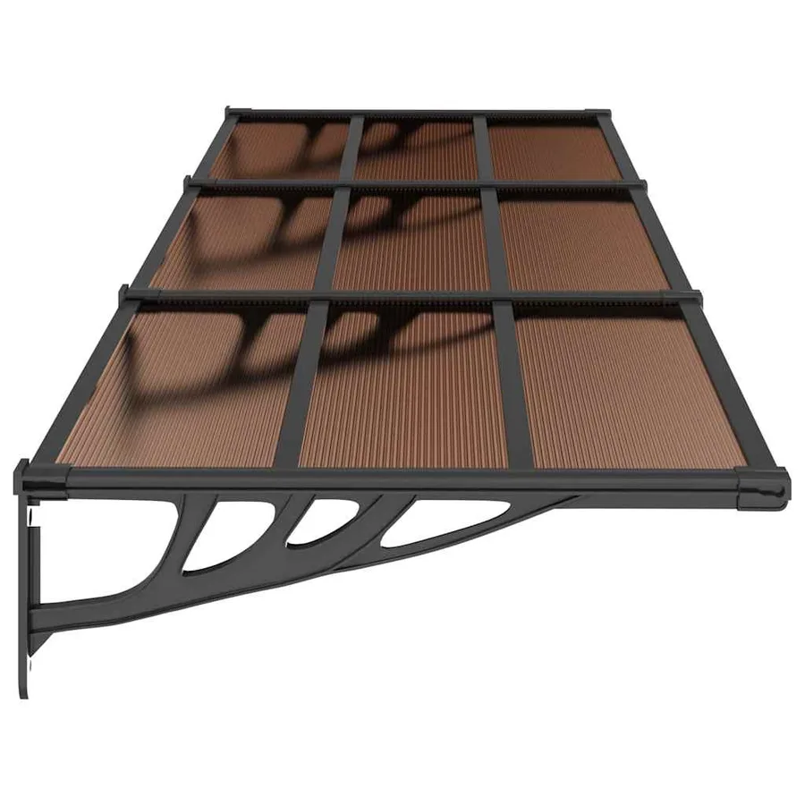 Auvent de porte Noir 297,5x90 cm Polycarbonate - 4