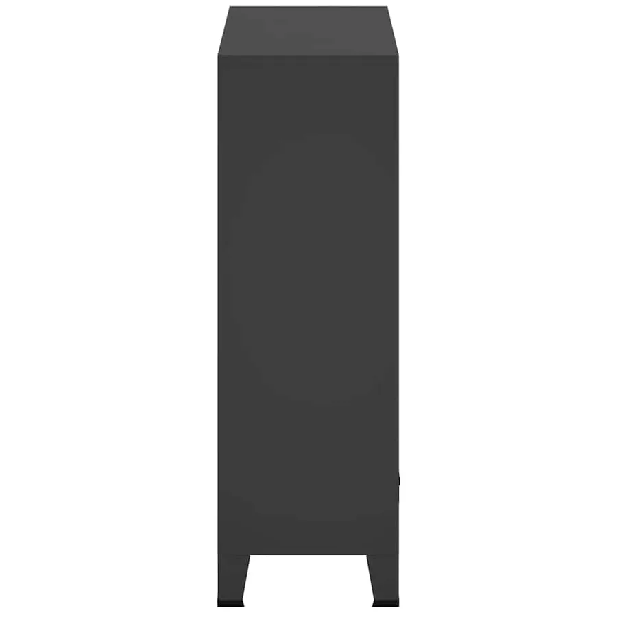 Garde-robe métal de style industriel 67x35x107 cm noir - 5