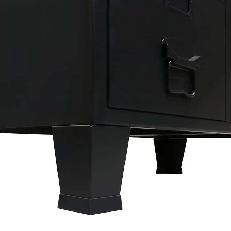 Garde-robe métal de style industriel 67x35x107 cm noir - 7