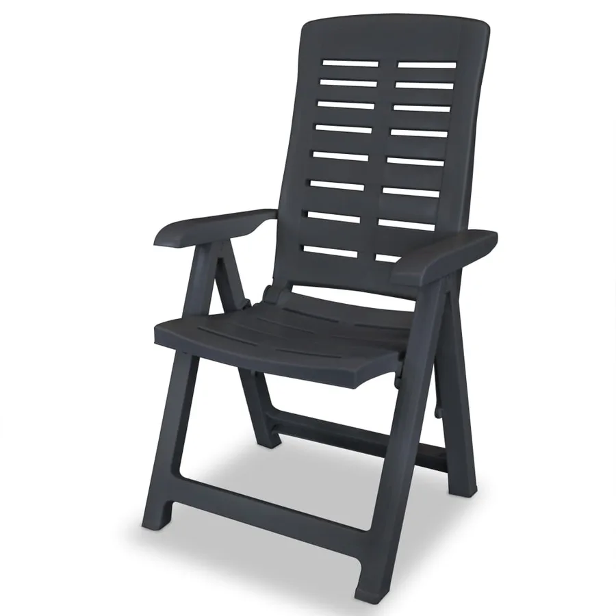 Chaises inclinables de jardin lot de 4 Plastique Anthracite - 3