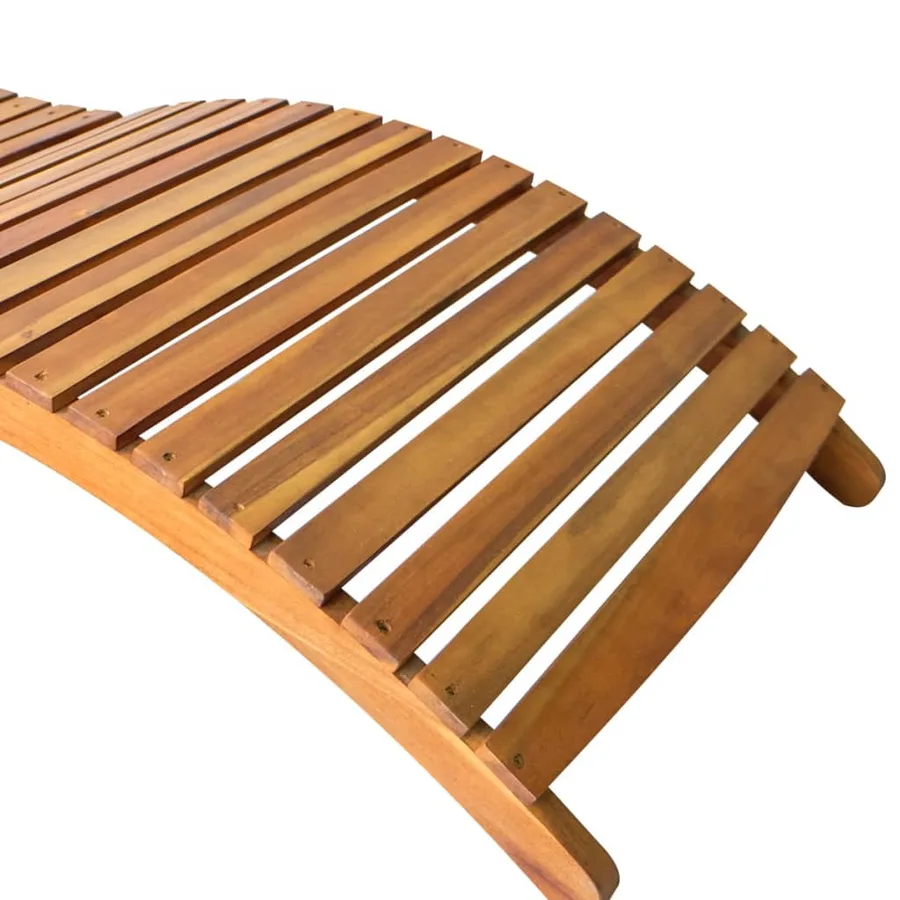 Chaises longues lot de 2 Bois d'acacia solide - 5