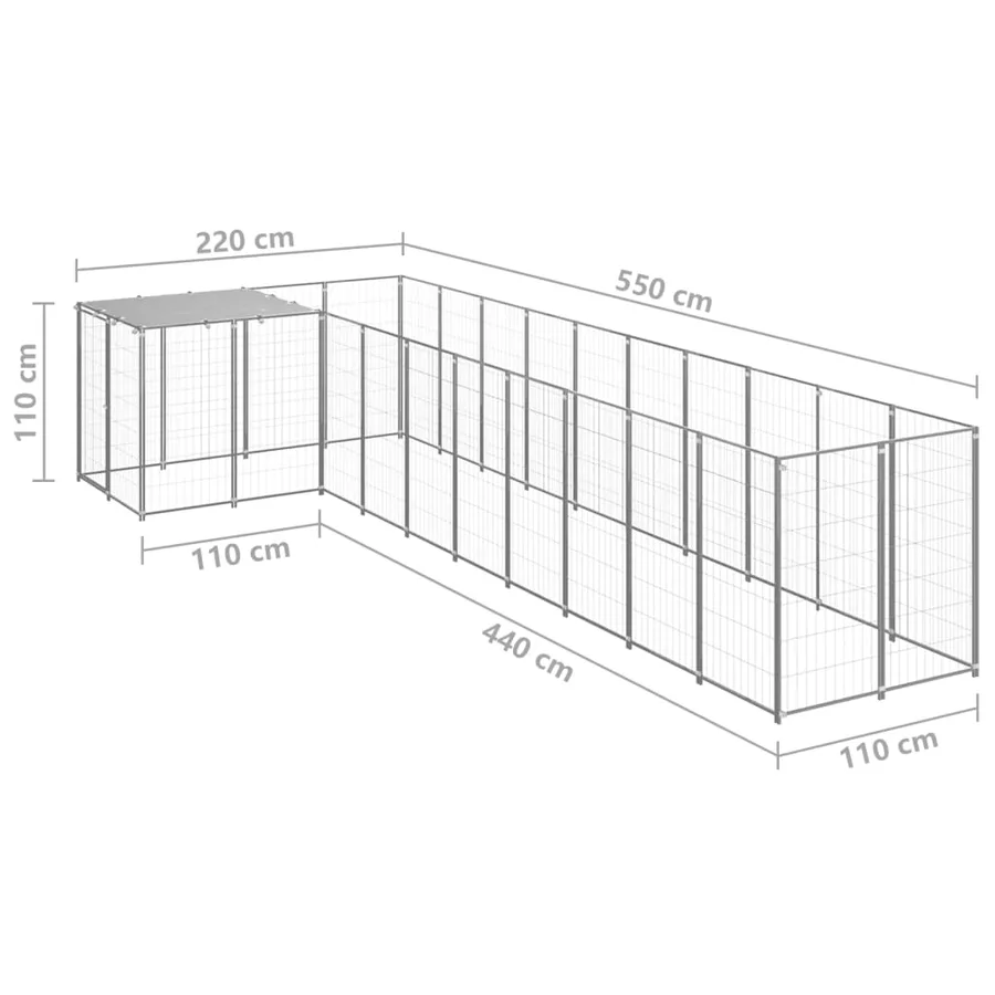 Chenil Argenté 7,26 m² Acier - 6