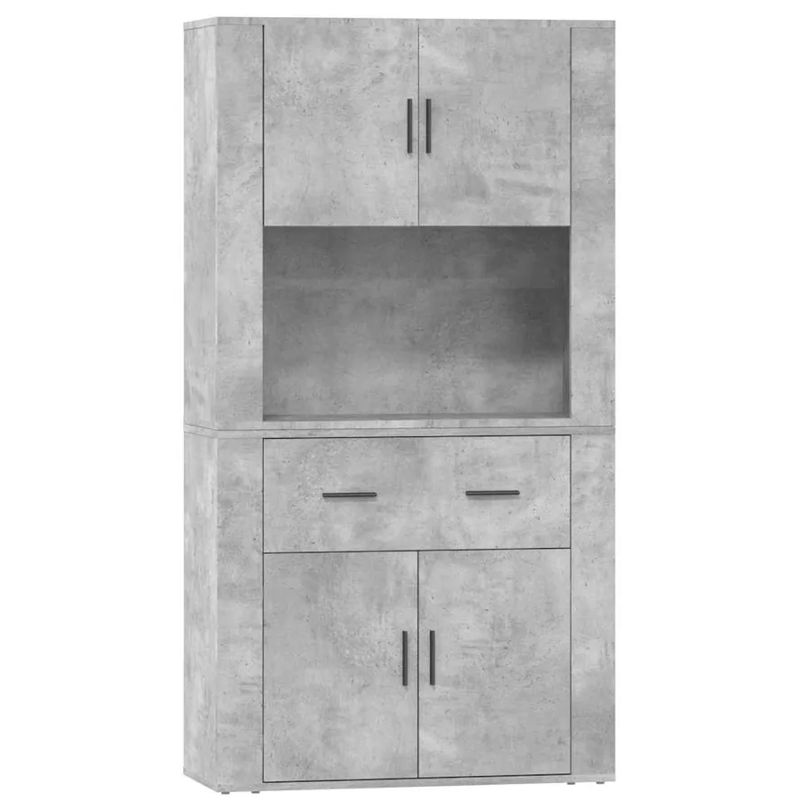 Buffet haut Gris béton Bois d'ingénierie - 2