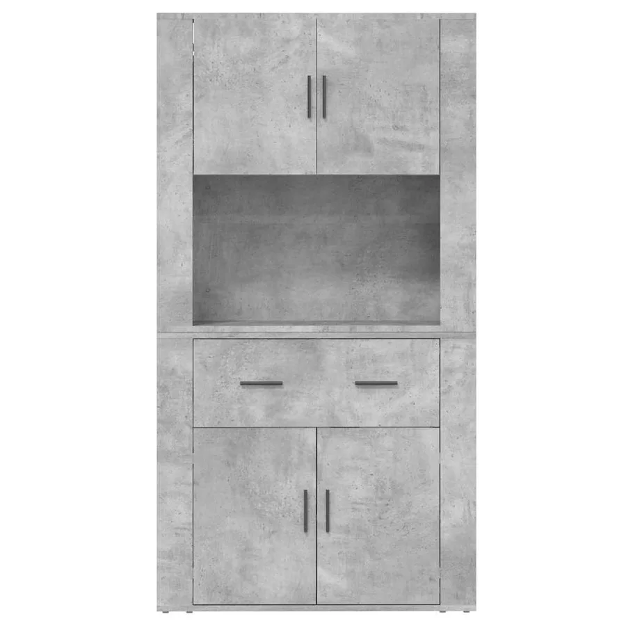 Buffet haut Gris béton Bois d'ingénierie - 8