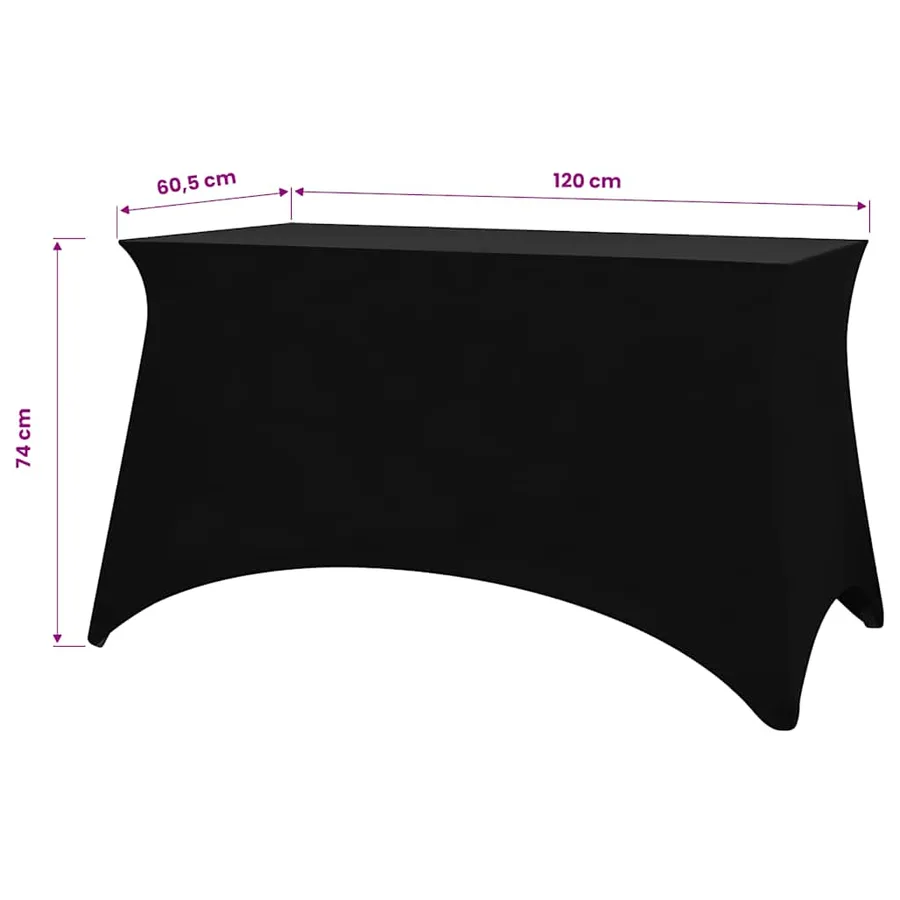 Housses extensibles pour table 2 pièces 120 x 60,5 x 74 cm Noir - 6