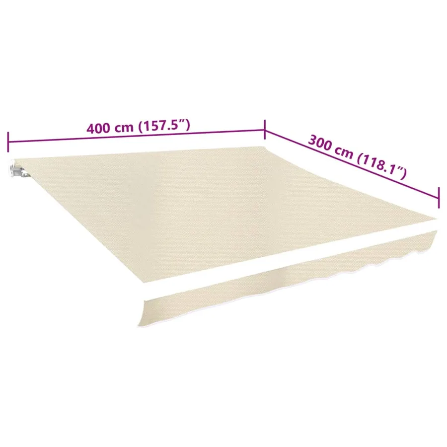 Tissu de remplacement pour auvent couleur crème 4x3 m polyester - 5