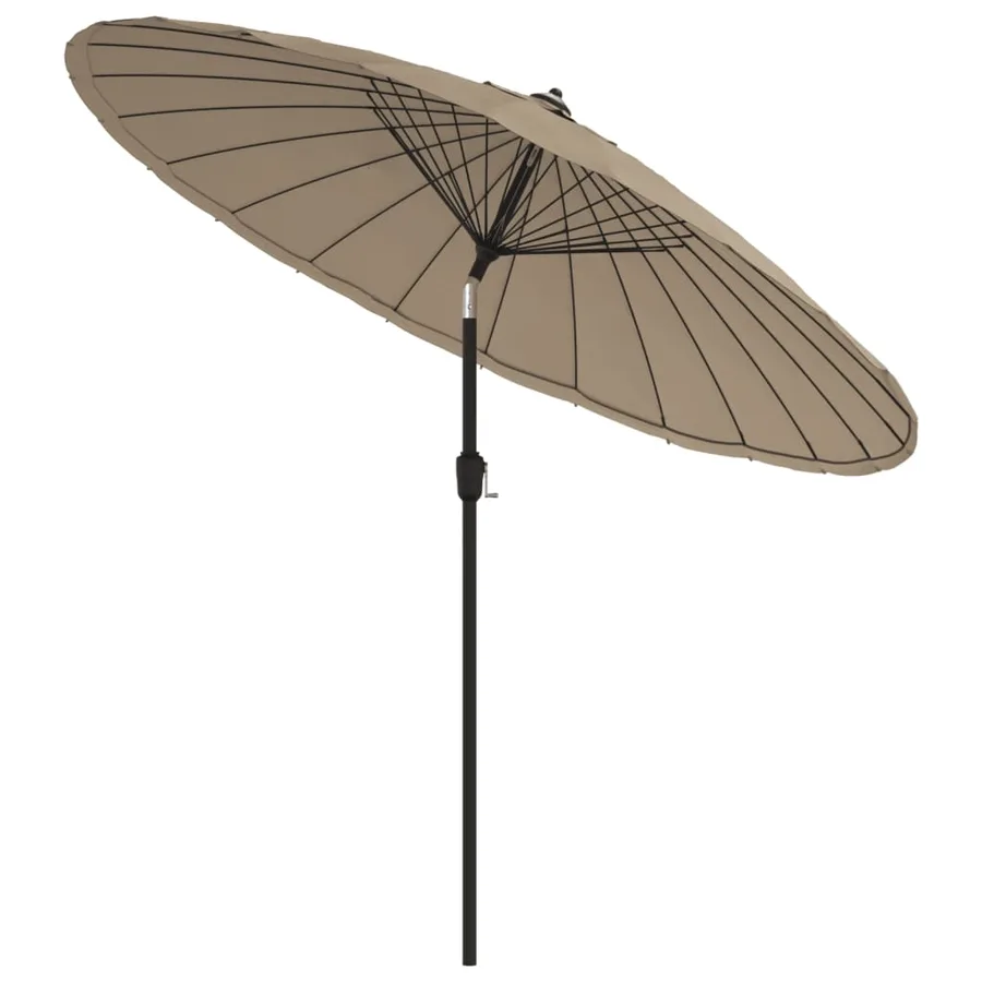 Parasol d'extérieur avec mât en aluminium 270 cm Taupe - 3